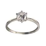 Solitaire d'occasion or 750 blanc zirconia - vue 1