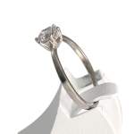 Solitaire d'occasion or 750 blanc zirconia - vue 2