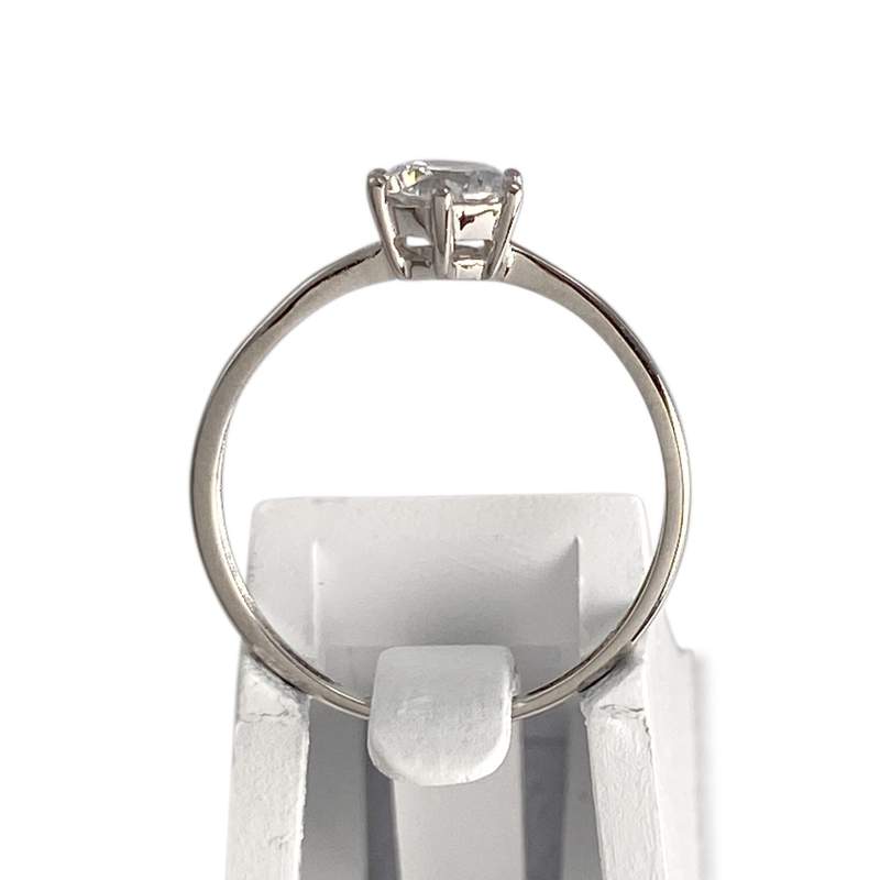Solitaire d'occasion or 750 blanc zirconia - vue 3