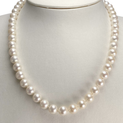 Collier d'occasion or 750 jaune maille perles de culture