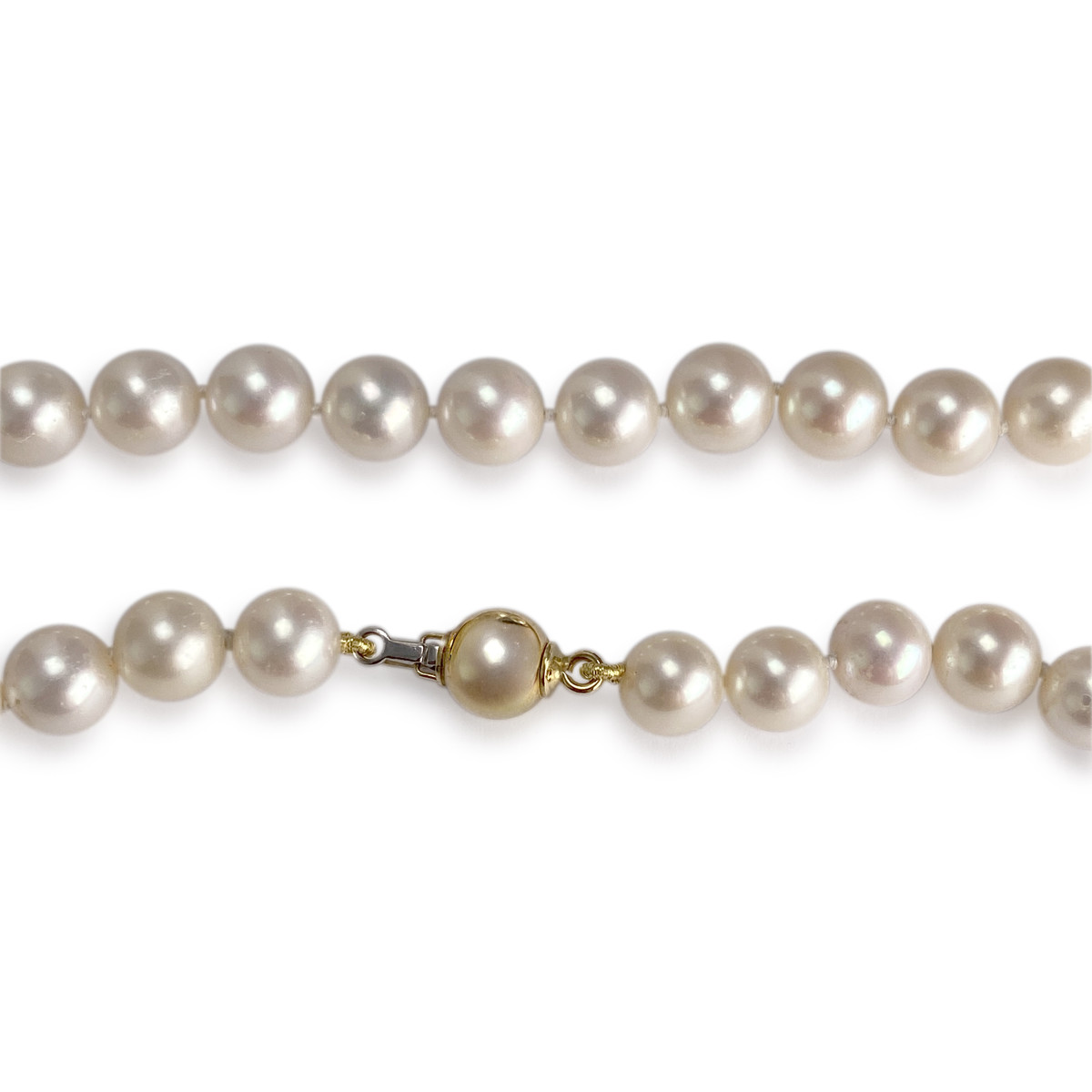 Collier d'occasion or 750 jaune maille perles de culture - vue 3