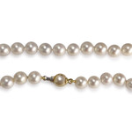 Collier d'occasion or 750 jaune maille perles de culture - vue 3