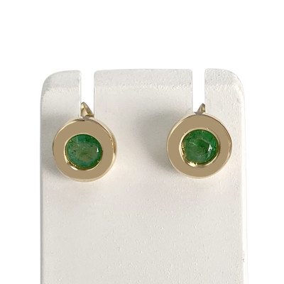 Boucles d'oreilles d'occasion or 750 jaune émeraudes