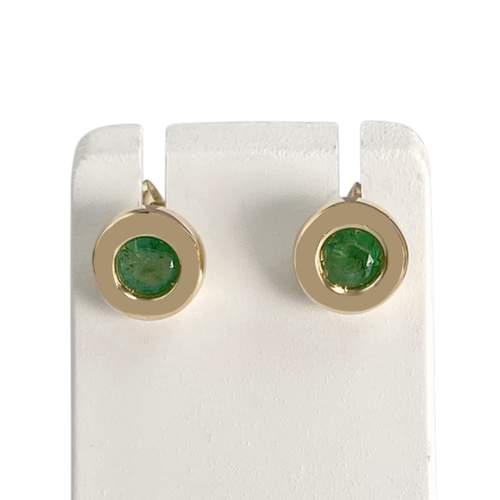 Boucles d'oreilles d'occasion or 750 jaune émeraudes
