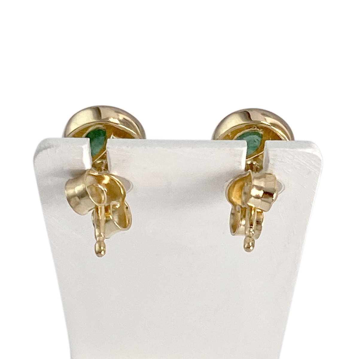 Boucles d'oreilles d'occasion or 750 jaune émeraudes - vue 3