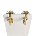 Boucles d'oreilles d'occasion or 750 jaune émeraudes - vue 3