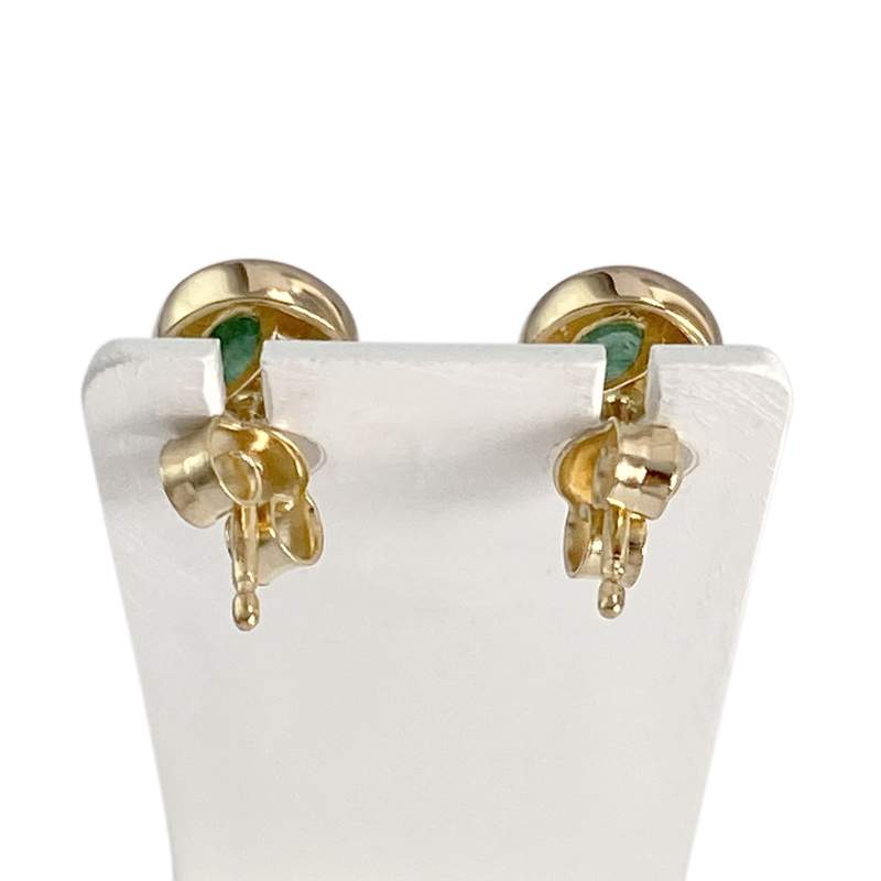 Boucles d'oreilles d'occasion or 750 jaune émeraudes - vue 3