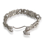 Bracelet d'occasion platine gris maille fantaisie diamants - vue 4