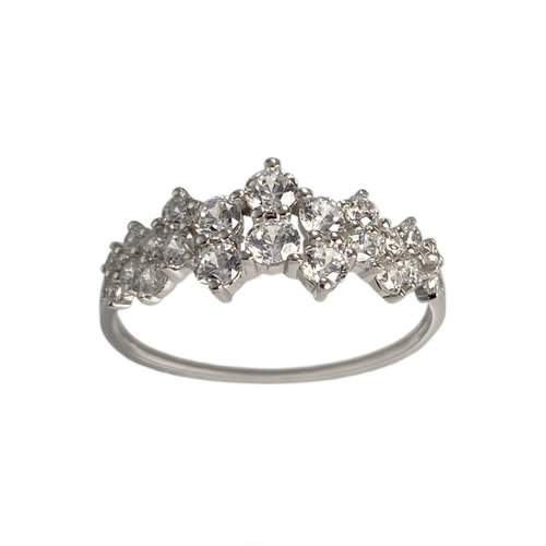Bague d'occasion or 375 blanc zirconias