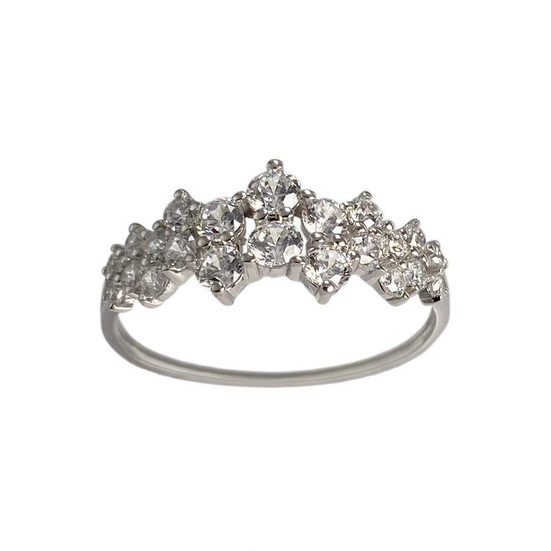 Bague d'occasion or 375 blanc zirconias - vue 1