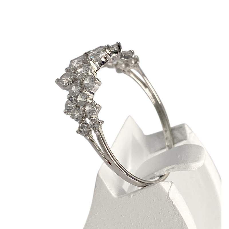 Bague d'occasion or 375 blanc zirconias - vue 2