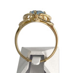 Bague d'occasion or 750 2 tons diamant topaze bleue traitée - vue 3