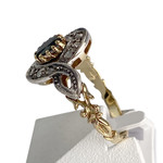 Bague d'occasion 2 ors 750 diamant saphir - vue 2