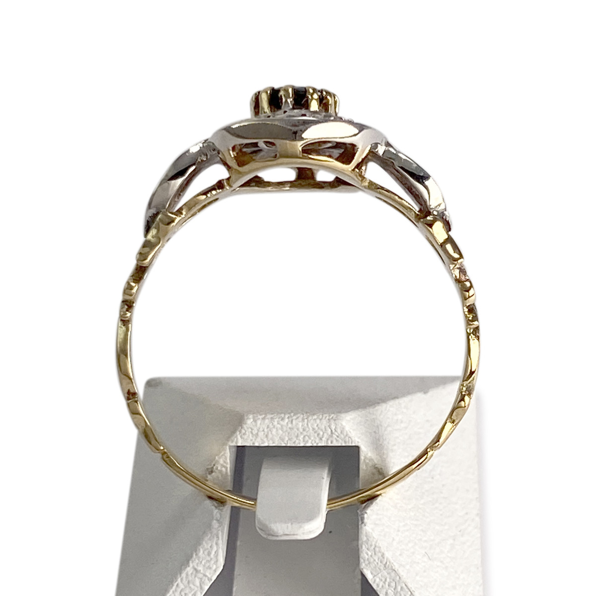 Bague d'occasion 2 ors 750 diamant saphir - vue 3