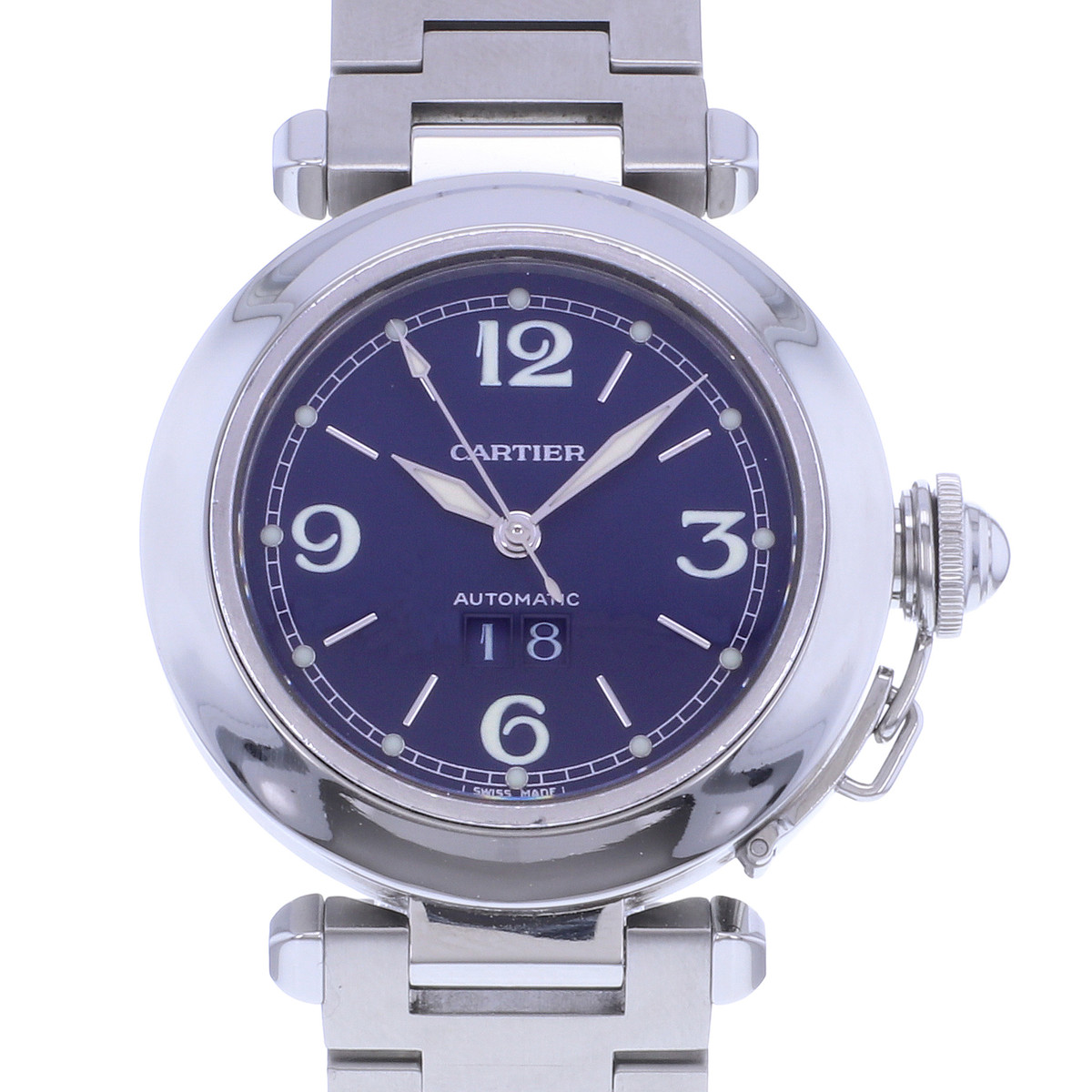 Montre d'occasion CARTIER Pasha femme automatique bracelet acier - vue D1