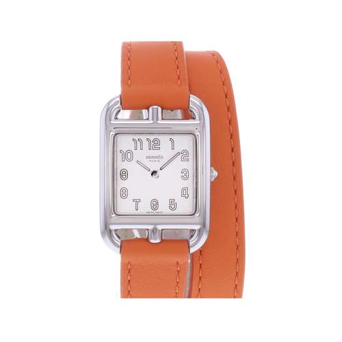 Montre d'occasion HERMES Cape Cod femme quartz bracelet cuir cresus