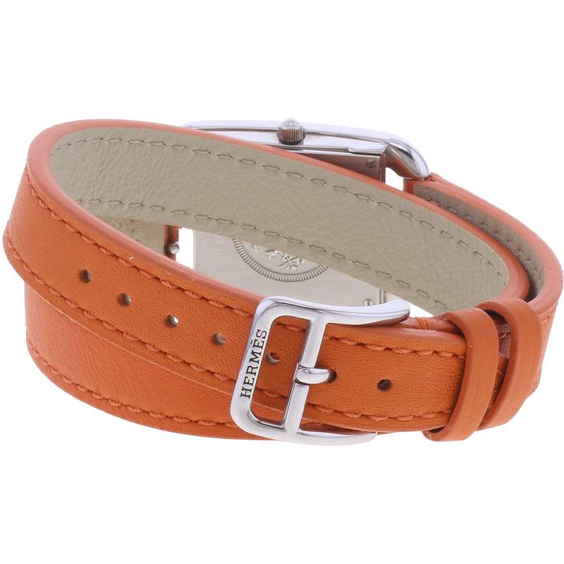 Montre d'occasion HERMES Cape Cod femme quartz bracelet cuir cresus - vue 3