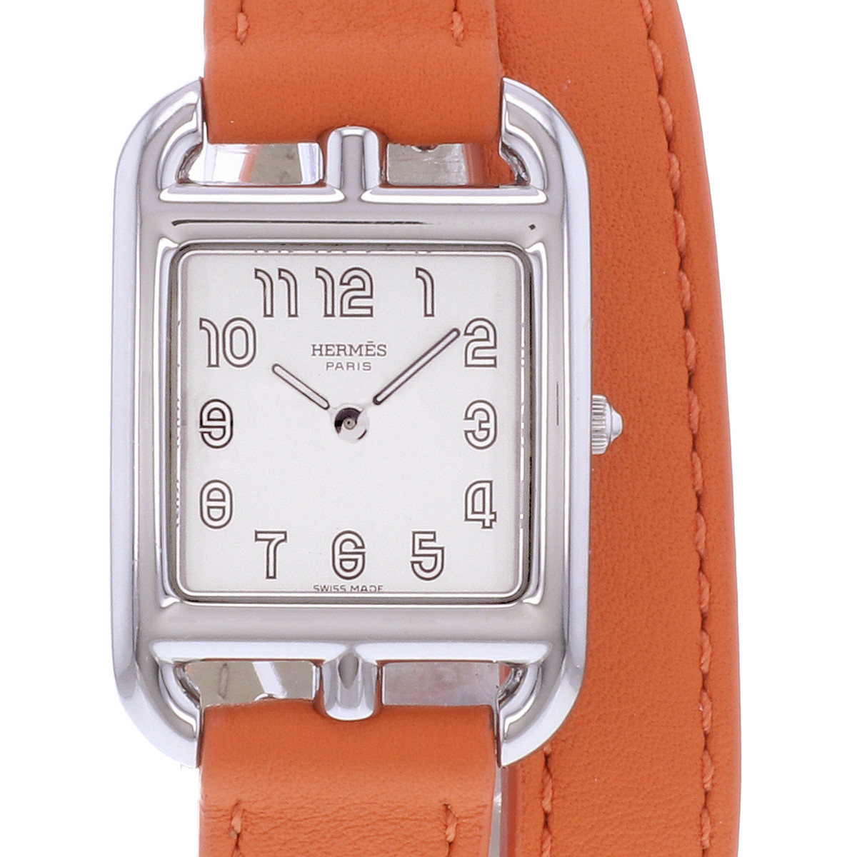 Montre d'occasion HERMES Cape Cod femme quartz bracelet cuir cresus - vue D1