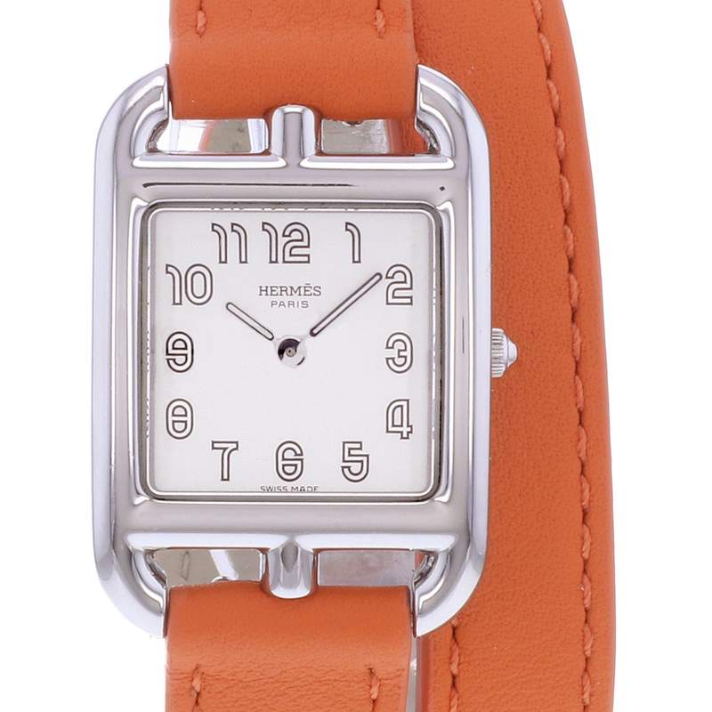 Montre d'occasion HERMES Cape Cod femme quartz bracelet cuir cresus - vue D1