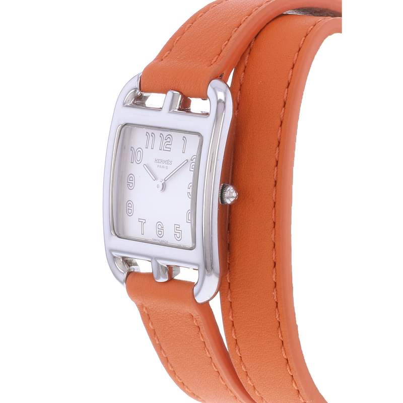 Montre d'occasion HERMES Cape Cod femme quartz bracelet cuir cresus - vue D2