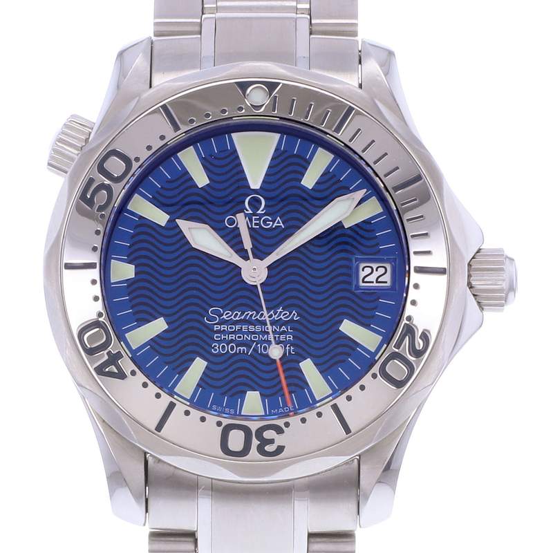 Montre d'occasion OMEGA Seamaster homme quartz bracelet acier - vue D1