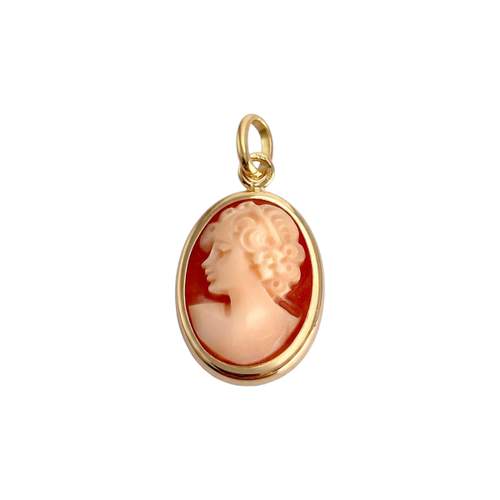 Pendentif d'occasion or 750 jaune camee