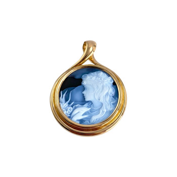 Second-hand gold 750 yellow cameo pendant