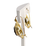 Boucles d'oreilles d'occasion or 750 jaune onyx - vue 2