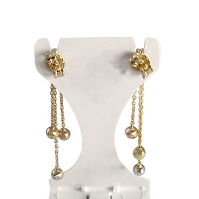 Boucles d'oreilles d'occasion or 750 3 tons zirconias