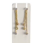 Boucles d'oreilles d'occasion or 750 3 tons zirconias - vue 2