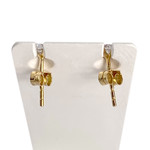 Boucles d'oreilles d'occasion or 750 3 tons zirconias - vue 4