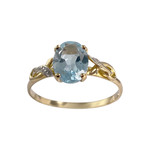 Bague d'occasion or 750 2 tons topaze bleue traitée - vue 1