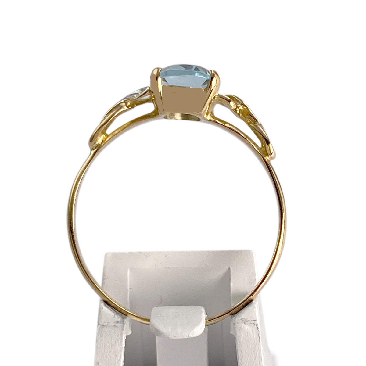 Bague d'occasion or 750 2 tons topaze bleue traitée - vue 3