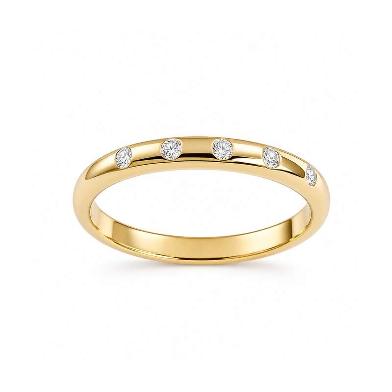 Pre-owned 14K yellow gold diamond ring - view 1