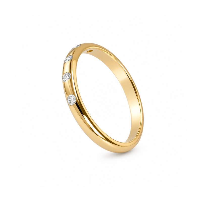 Second hand gold 750 yellow diamond ring - view 2
