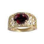Bague d'occasion or 375 jaune grenat - vue 1
