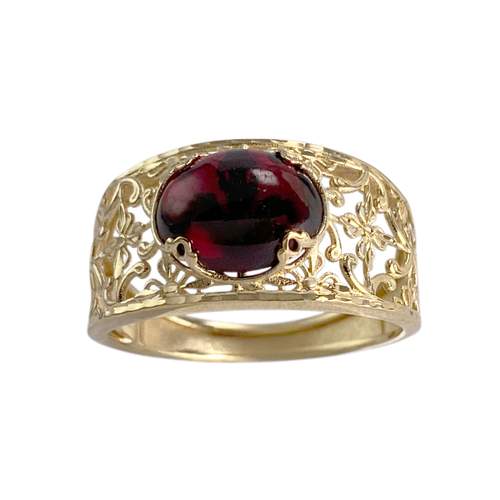 Bague d'occasion or 375 jaune grenat