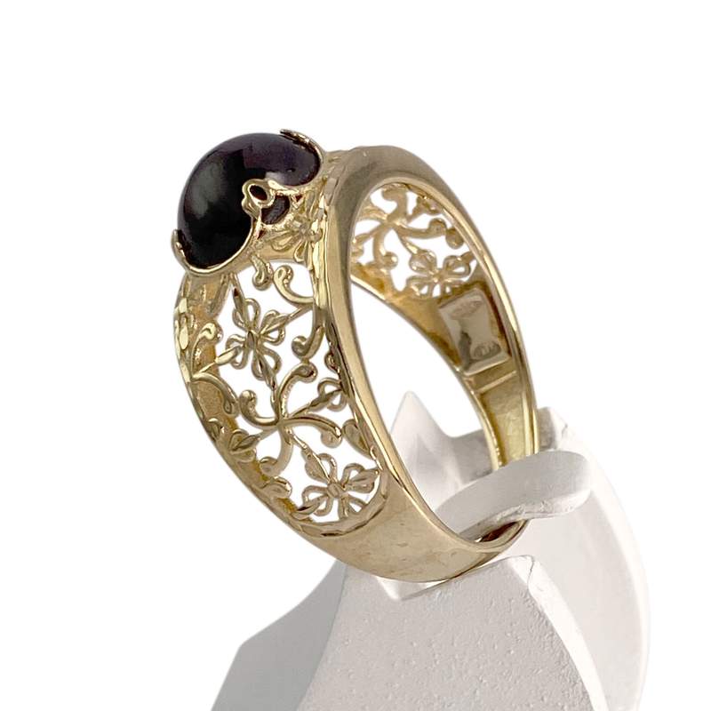 Bague d'occasion or 375 jaune grenat - vue 2