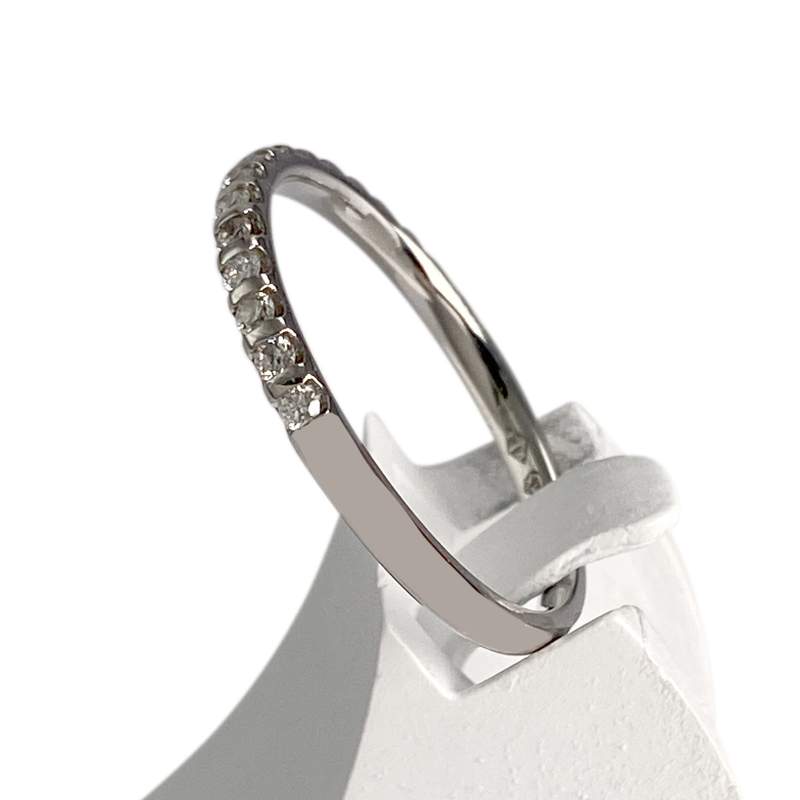 Bague d'occasion or 750 blanc diamants - vue 2