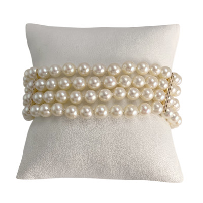 Bracelet d'occasion or 750 jaune perles de culture - vue 1