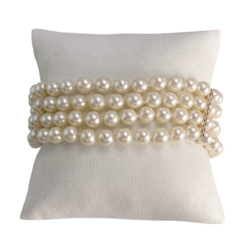 Bracelet d'occasion or 750 jaune perles de culture