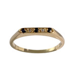Bague d'occasion or 750 jaune diamants saphirs - vue 1