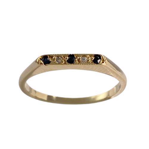 Bague d'occasion or 750 jaune diamants saphirs
