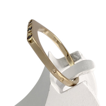 Second-hand gold 750 yellow diamond sapphire ring