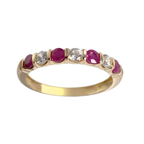 Bague d'occasion or 750 jaune rubiszirconias