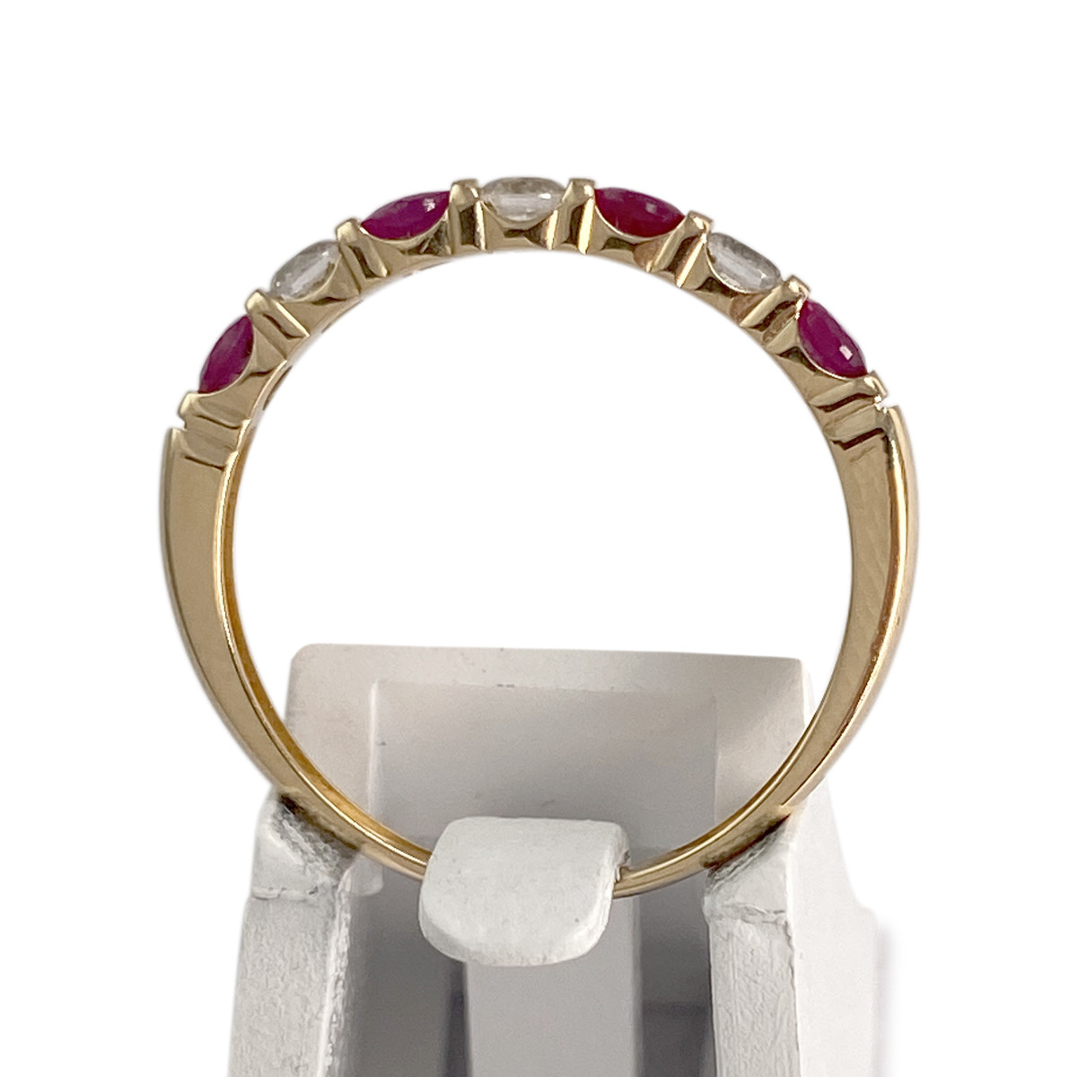 Bague d'occasion or 750 jaune rubiszirconias - vue 3