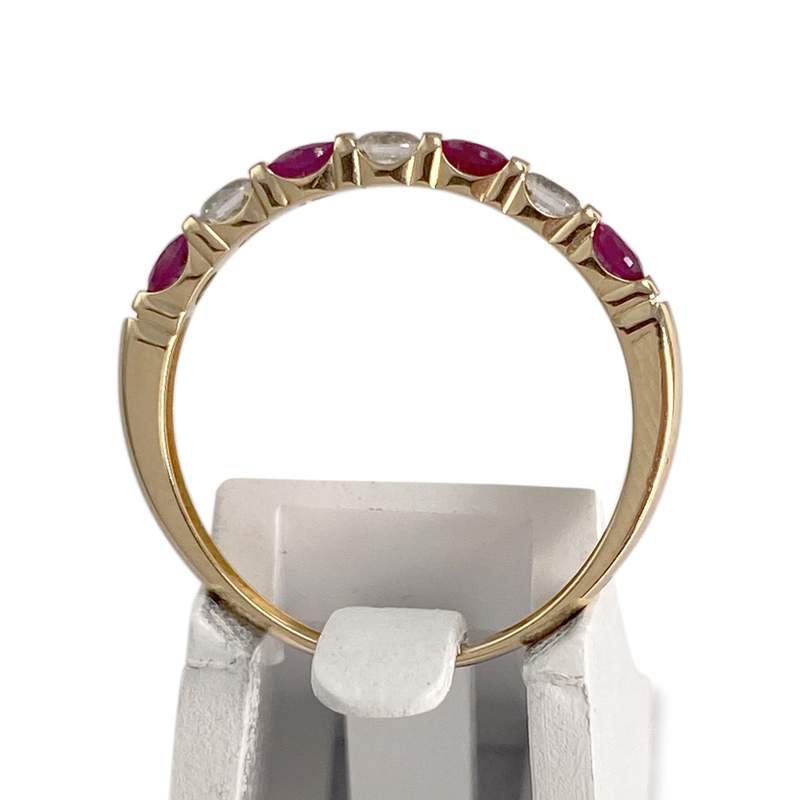 Bague d'occasion or 750 jaune rubiszirconias - vue 3