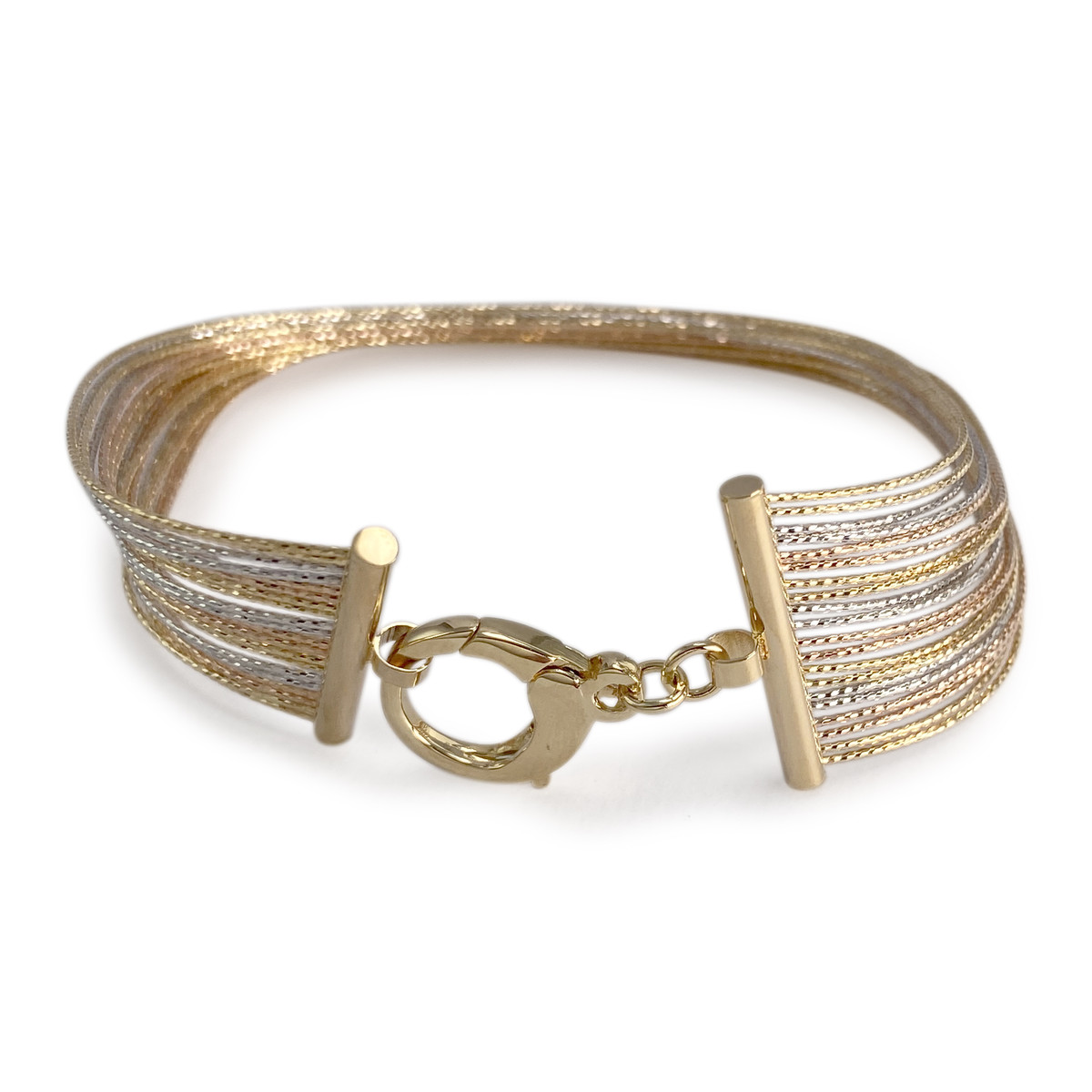 Bracelet d'occasion 3 ors 750  maille fantaisie - vue 2