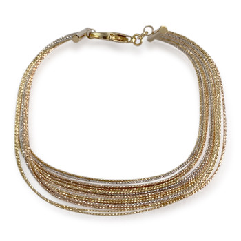 Bracelet d'occasion 3 ors 750  maille fantaisie
