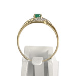 Bague d'occasion  or 750 2 tons diamants émeraude - vue 3
